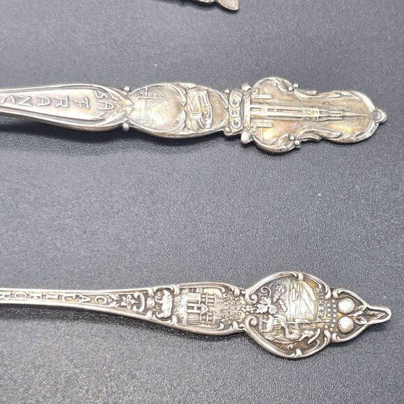 Vintage Collectible Sterling Silver Souvenir Spoons Set Of 5 of California CT35C - Picture 4 of 12